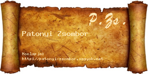 Patonyi Zsombor névjegykártya